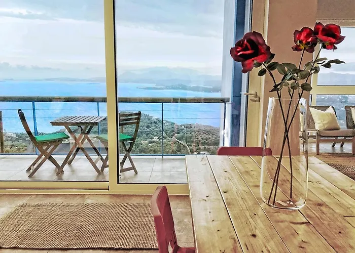 House Sienna Of Villa Intaba Best Views Corfiot Riviera Corfu Island Greece Contemporary Design Pool With Spectacular Sea Views Close To Ipsos Beach