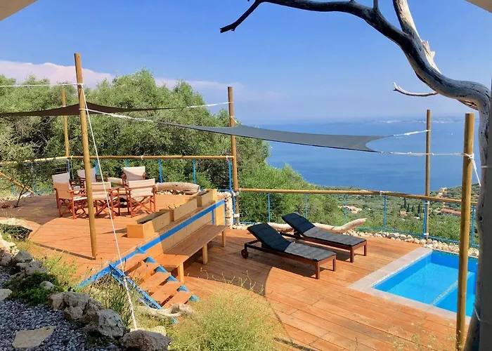 House Sienna Of Villa Intaba Best Views Corfiot Riviera Corfu Island Greece Contemporary Design Pool With Spectacular Sea Views Close To Ipsos Beach