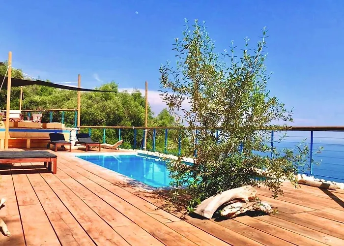 House Sienna Of Villa Intaba Best Views Corfiot Riviera Corfu Island Greece Contemporary Design Pool With Spectacular Sea Views Close To Ipsos Beach